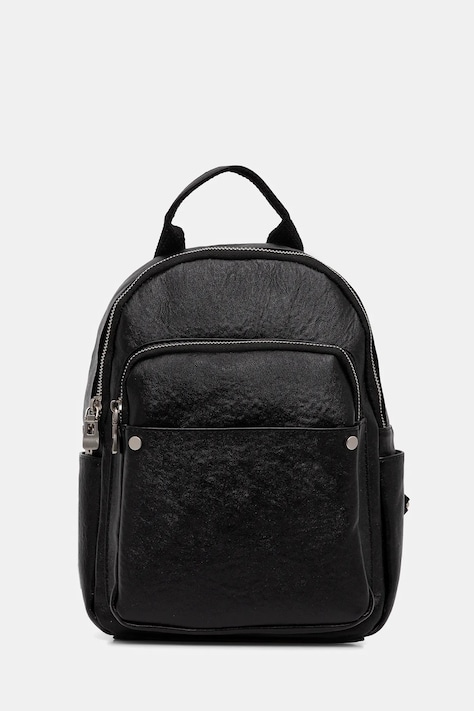 Answear.LAB ghiozdan de piele culoarea negru, mic, neted