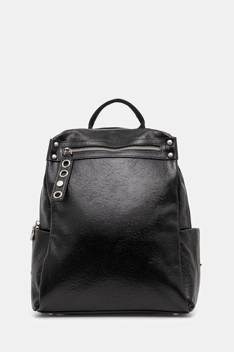 Answear.LAB plecak skórzany damski kolor czarny mały gładki