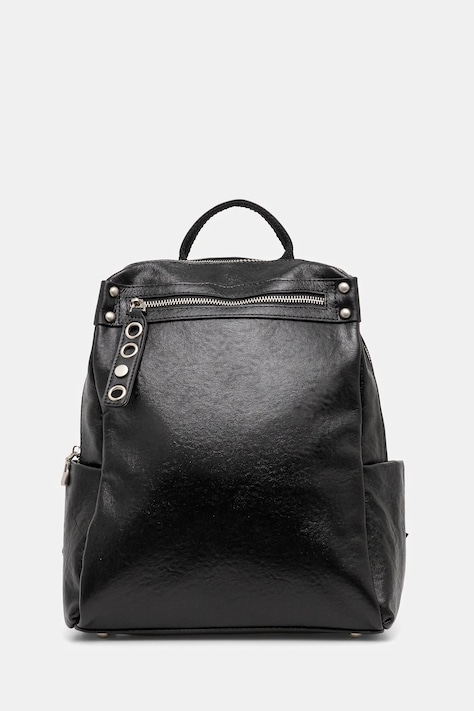 Answear.LAB plecak skórzany damski kolor czarny mały gładki