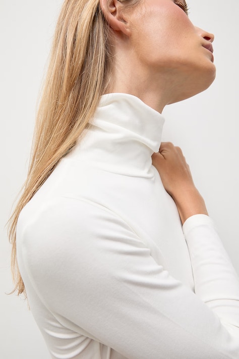 Answear.LAB longsleeve damski bawełniany z elastanem biały