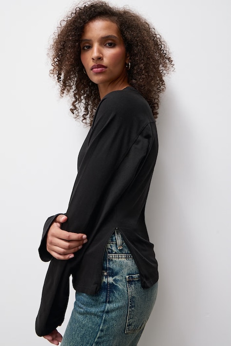 Answear.LAB Longsleeve damski bawełniany czarny