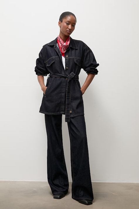 Answear.LAB komplet codzienny damski jeansowy granatowy
