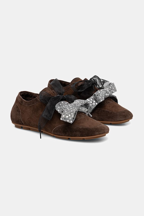 Answear.LAB Sneakersy damskie zamszowe brązowe
