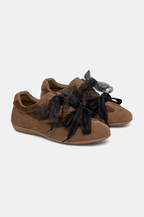 Answear.LAB Sneakersy damskie zamszowe brązowe
