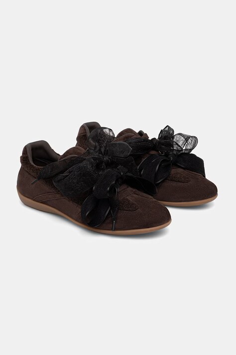 Answear.LAB Sneakersy damskie zamszowe brązowe
