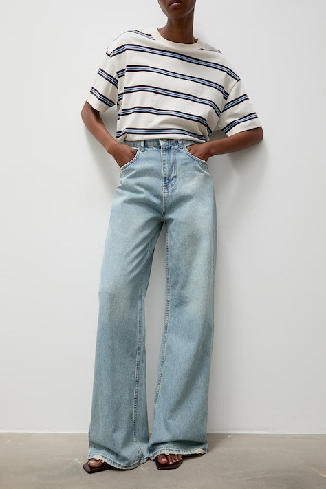 Answear.LAB jeansy wide leg damskie niebieskie