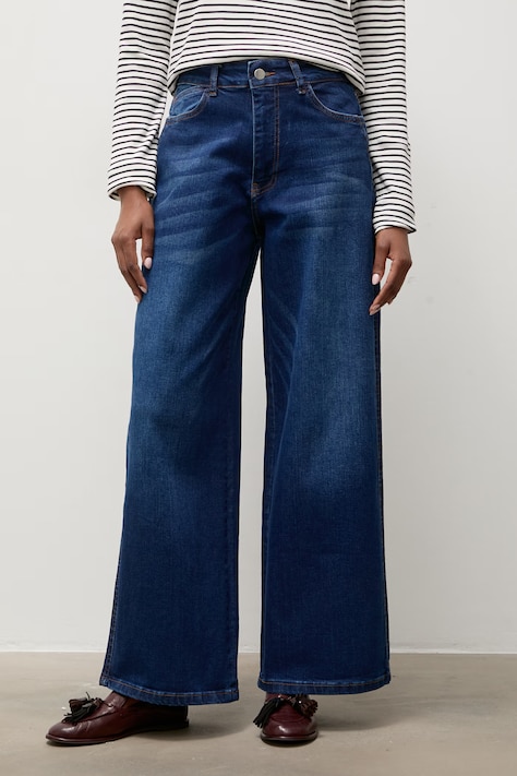 Answear.LAB jeansy wide leg damskie niebieskie