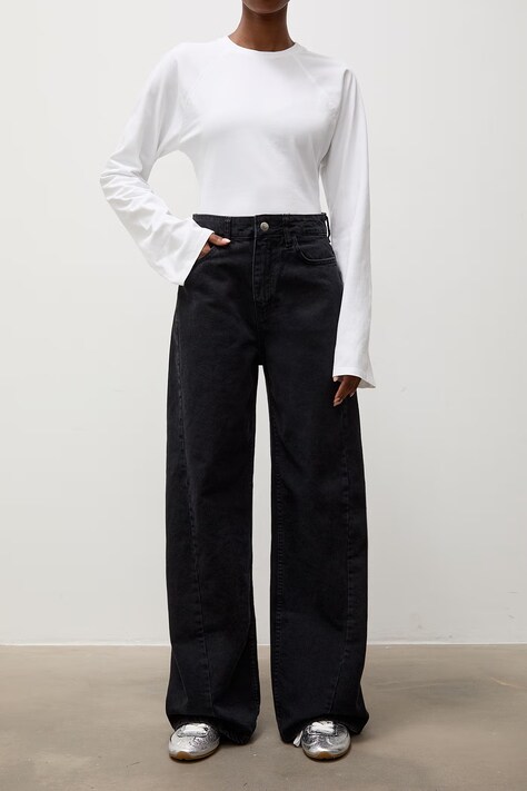 Answear.LAB Jeansy wide leg damskie czarne