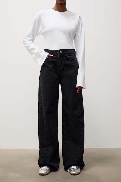 Answear.LAB Jeansy wide leg damskie czarne