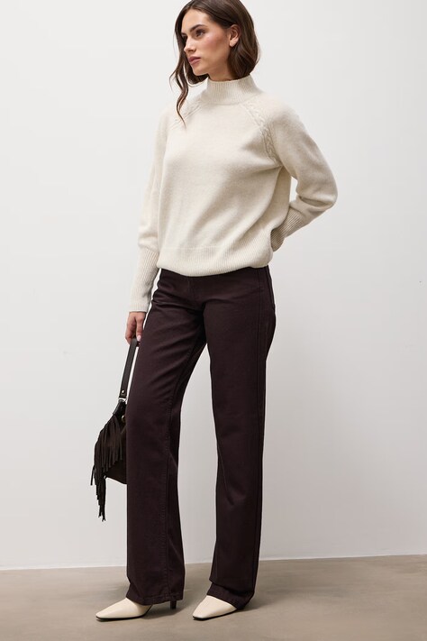 Answear.LAB Jeansy straight damskie brązowe