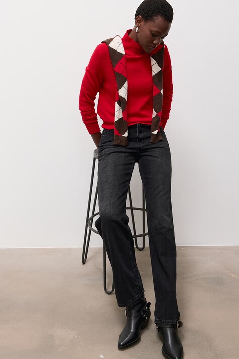 Answear.LAB Jeansy straight damskie szare