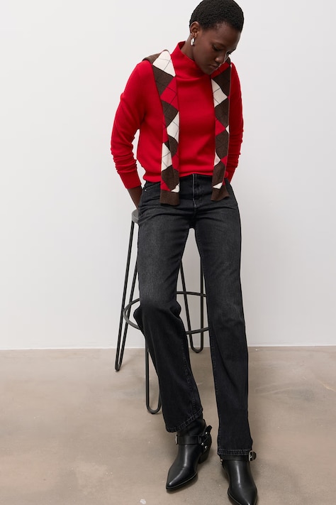 Answear.LAB Jeansy straight damskie szare