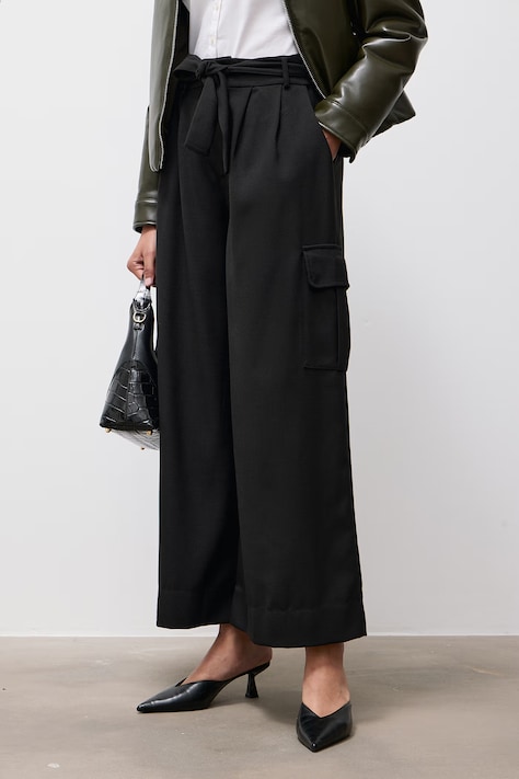 Answear.LAB Spodnie damskie z wiskozą czarne high waist