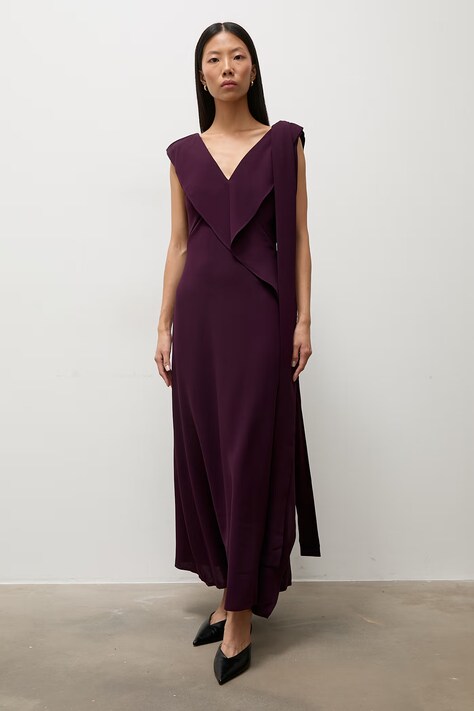 Answear.LAB Sukienka rozkloszowana fioletowa gładka