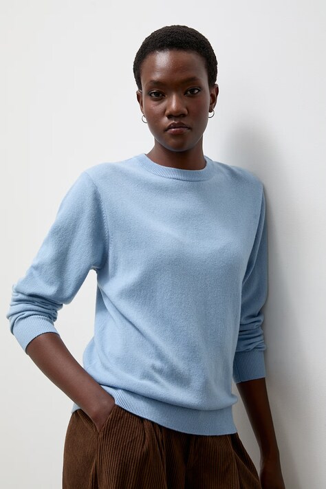 Answear.LAB sweter damski z wełny merino niebieski