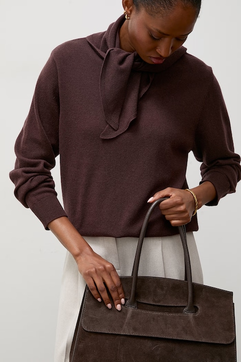 Answear.LAB sweter damski wełniany brązowy