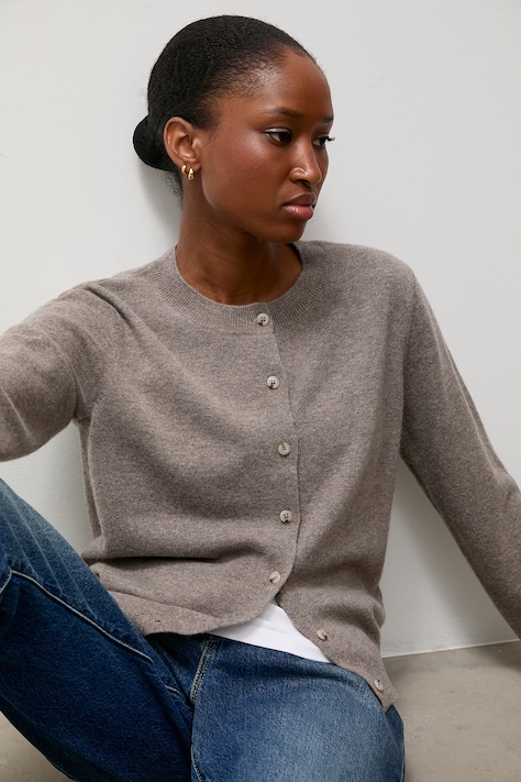 Answear.LAB kardigan damski z wełny merino brązowy