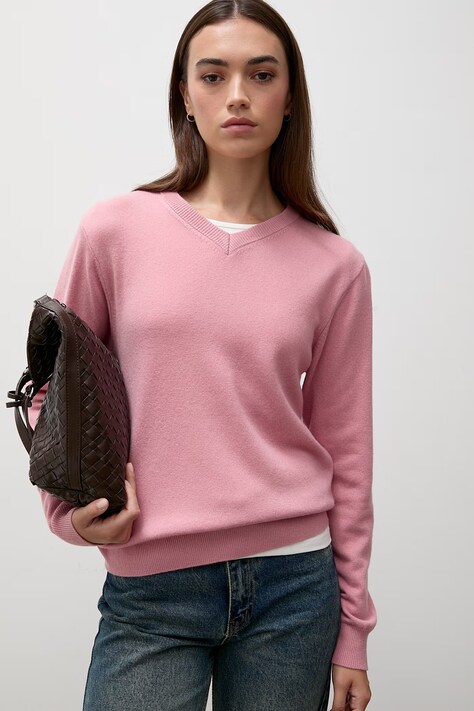 Answear.LAB sweter damski z wełny merino różowy