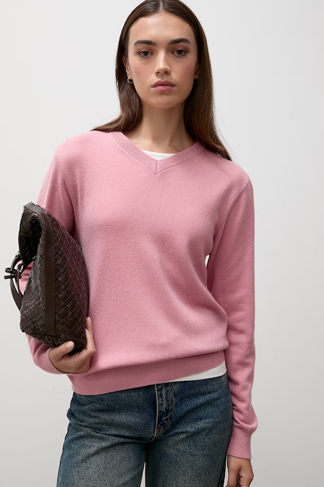 Answear.LAB sweter damski z wełny merino różowy