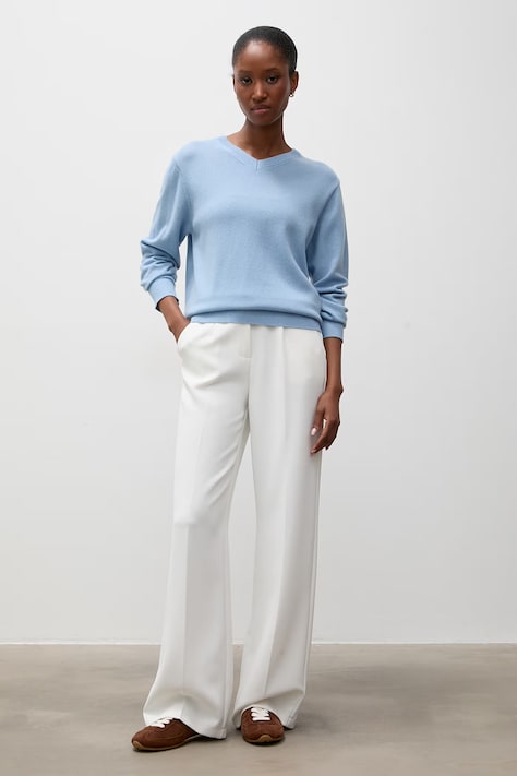 Answear.LAB sweter damski z wełny merino niebieski