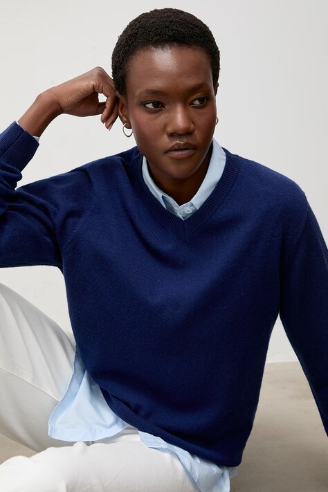 Answear.LAB sweter damski z wełny merino granatowy