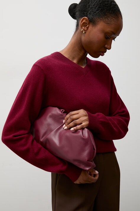 Answear.LAB sweter damski z wełny merino bordowy