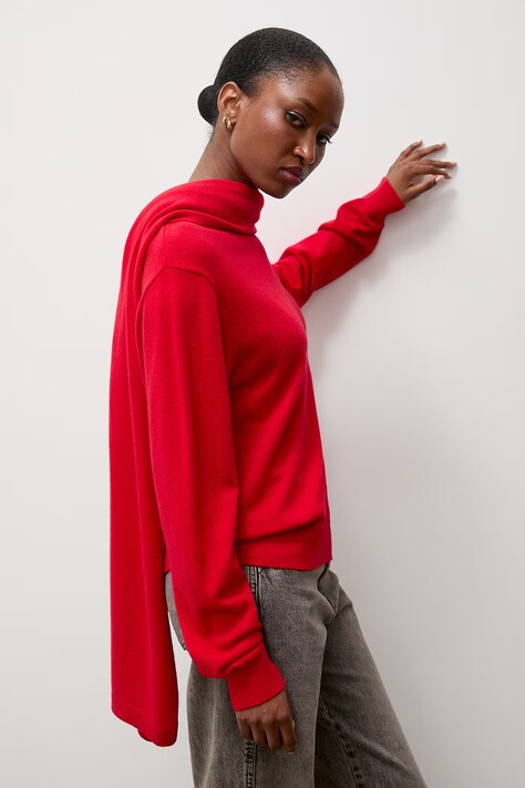 Answear.LAB sweter damski wełniany czerwony