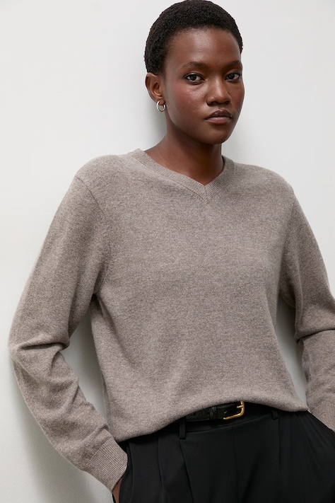 Answear.LAB sweter damski z wełny merino brązowy