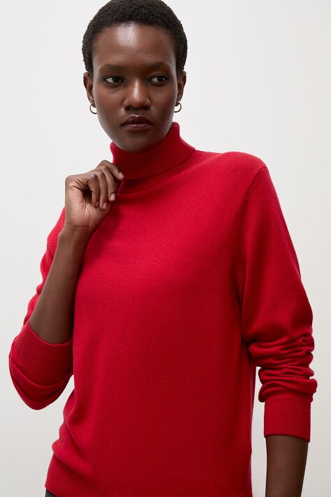 Answear.LAB Sweter damski z wełny merino czerwony