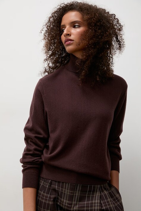 Answear.LAB Sweter damski z wełny merino brązowy