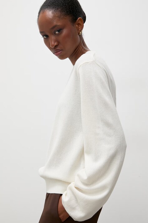 Answear.LAB Sweter damski wełniany beżowy