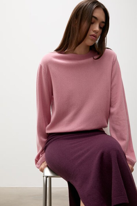 Answear.LAB Sweter damski wełniany różowy