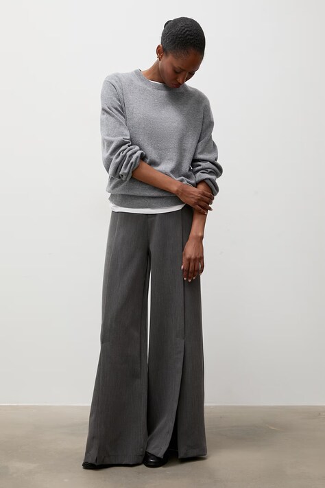 Answear.LAB Sweter damski wełniany szary