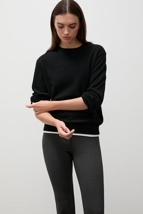 Answear.LAB Sweter damski wełniany czarny