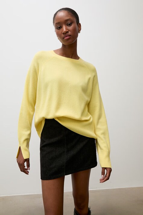 Answear.LAB Sweter damski wełniany żółty