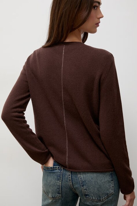 Answear.LAB Sweter damski wełniany brązowy