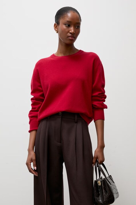 Answear.LAB Sweter damski wełniany czerwony