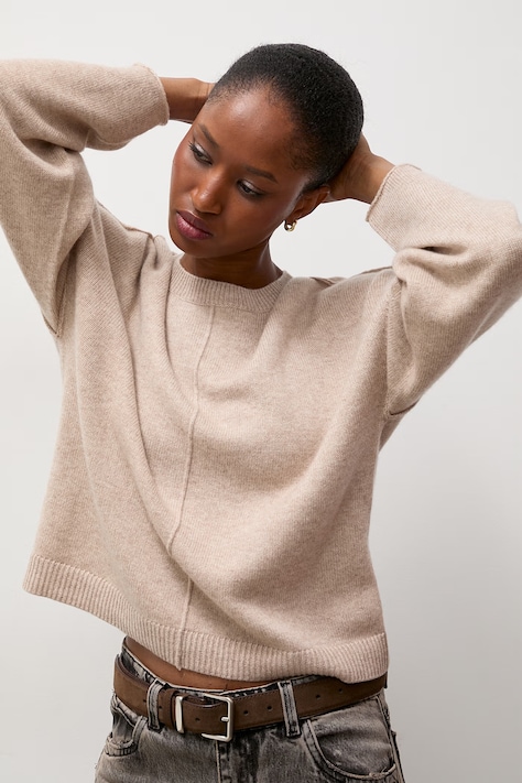 Answear.LAB Sweter damski z kaszmirem beżowy