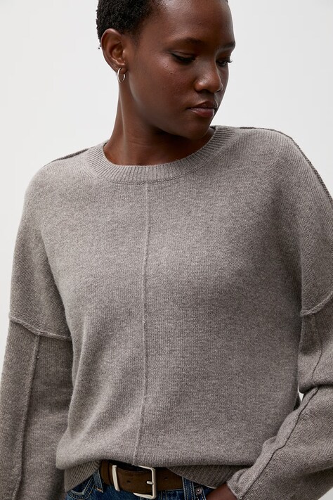 Answear.LAB Sweter damski z kaszmirem brązowy