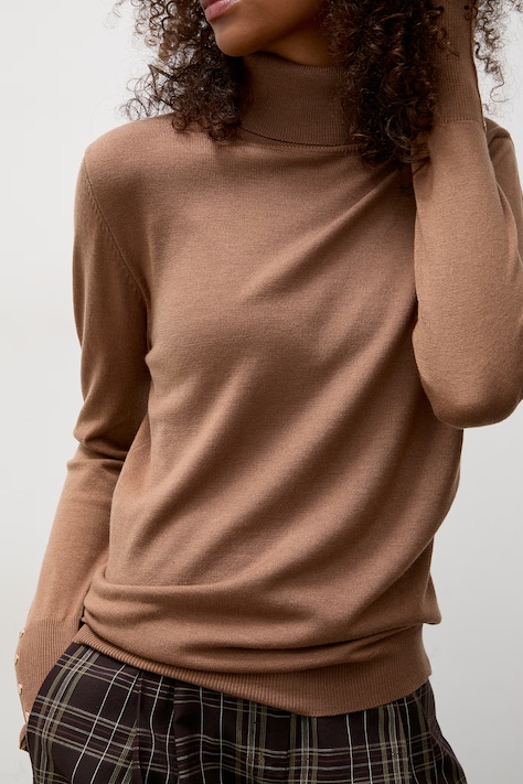 Answear.LAB Sweter damski z dodatkiem wełny brązowy