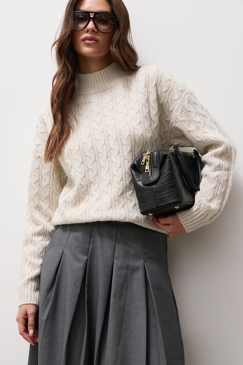 Answear.LAB Sweter damski z wełną beżowy