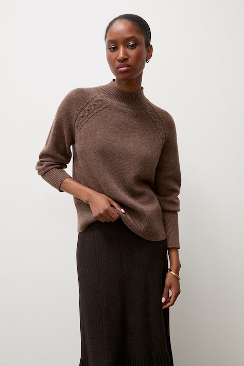 Answear.LAB Sweter damski z wełną brązowy