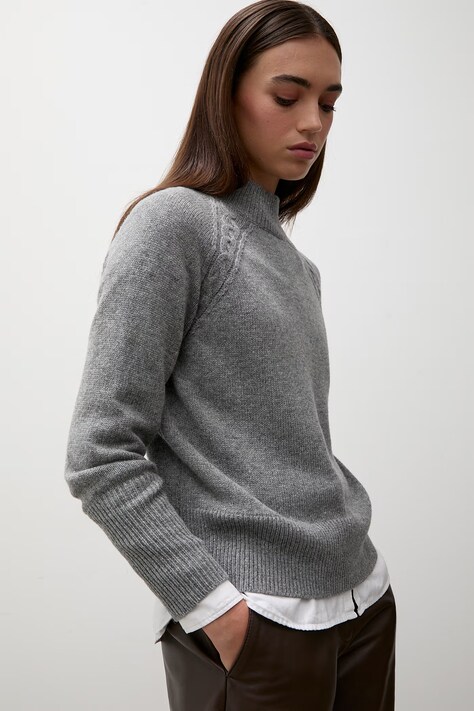 Answear.LAB Sweter damski z wełną szary
