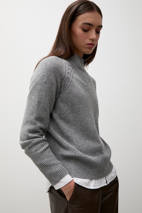 Answear.LAB Sweter damski z wełną szary