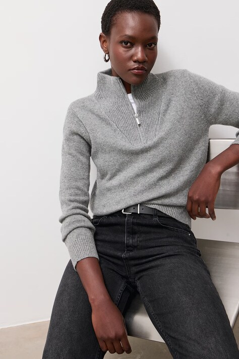 Answear.LAB Sweter damski z wełną szary