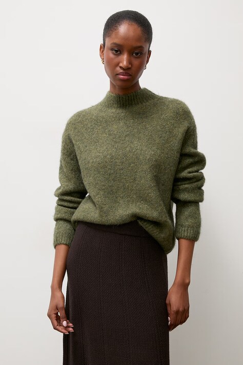 Answear.LAB Sweter damski z wełną zielony