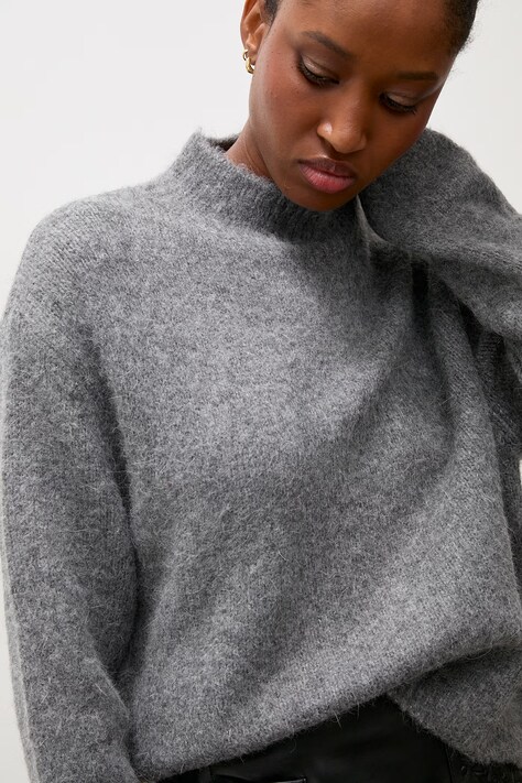 Answear.LAB Sweter damski z wełną szary