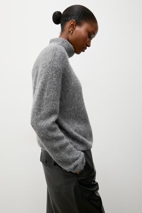Answear.LAB Sweter damski z dodatkiem wełny szary