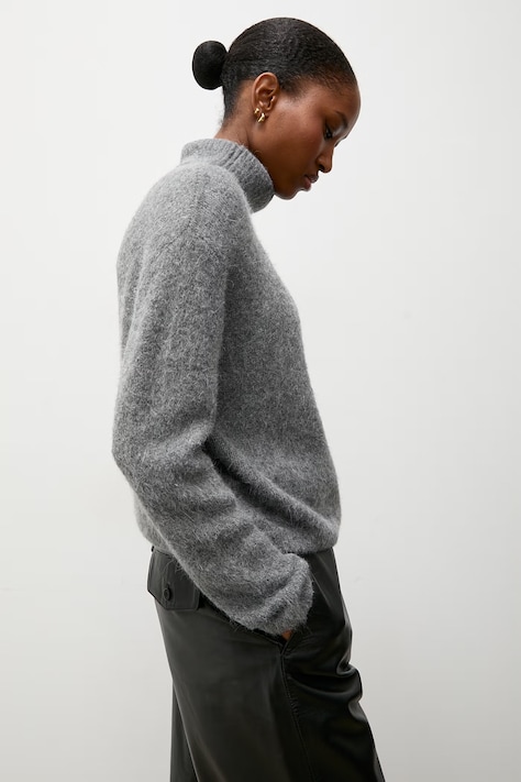 Answear.LAB Sweter damski z dodatkiem wełny szary