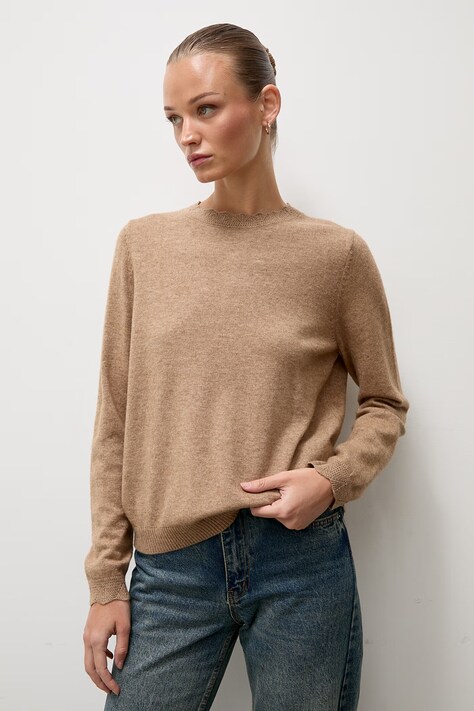 Answear.LAB Sweter damski z wełną brązowy